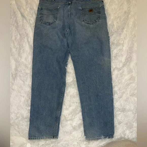 Carhartt Mens Jeans size 42 x 34 Light Wash Work Pants Vintage - Picture 3 of 9